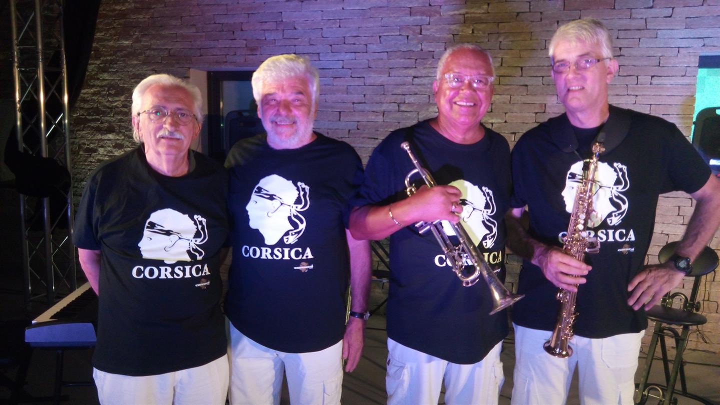 Jean Dionisi Jazz Band concert at Bagheera naturist campsite, Corsica