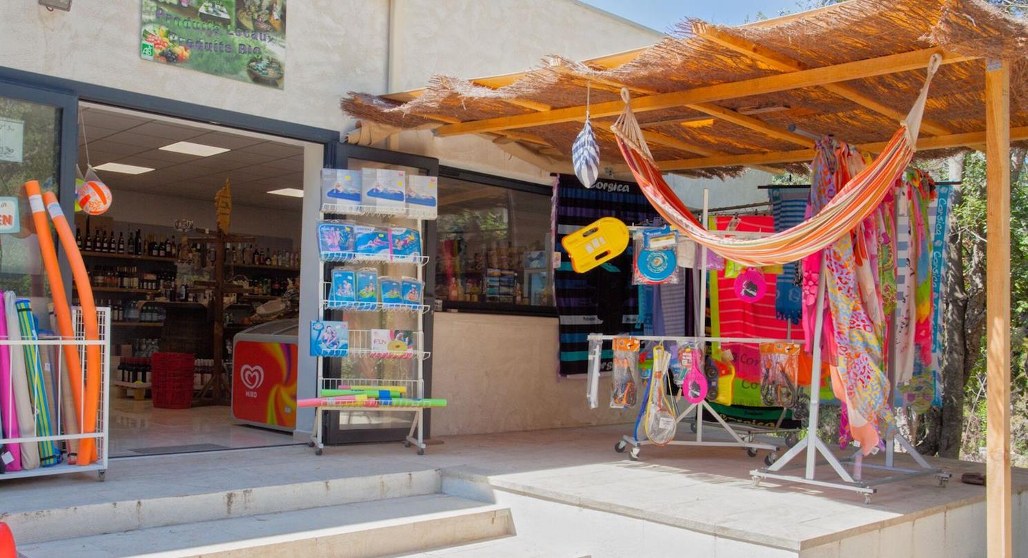 Grocery store - Domaine de Bagheera, naturism campsite in Corsica