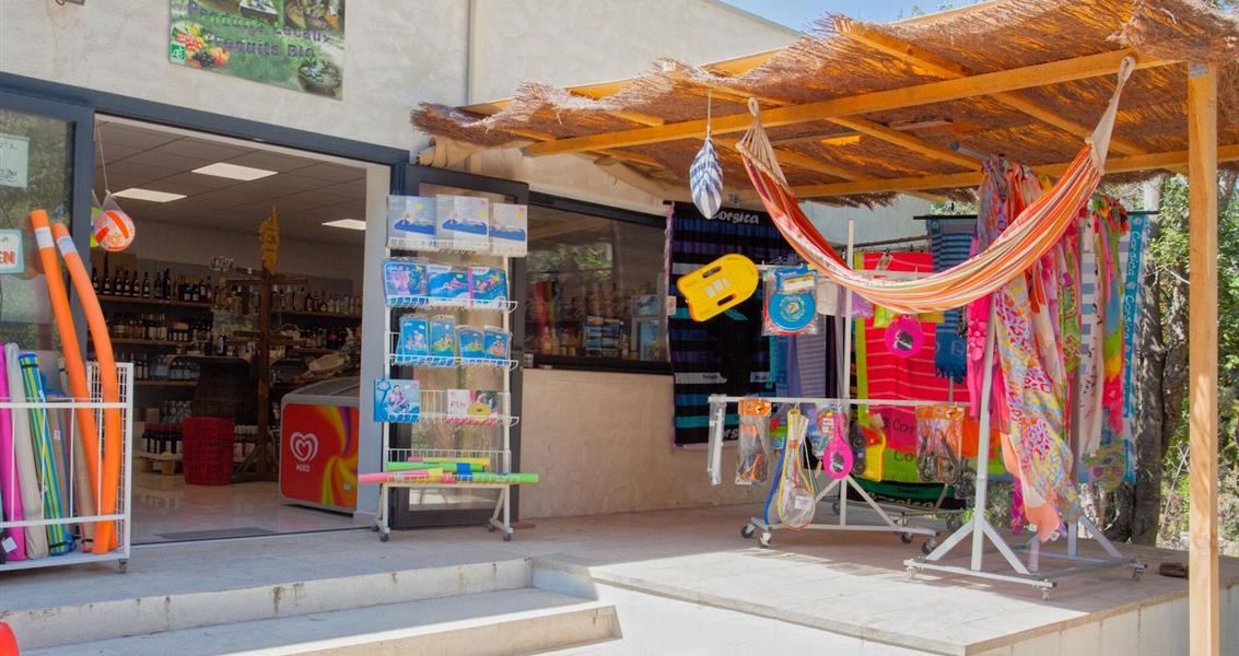 Grocery store - Domaine de Bagheera, naturism campsite in Corsica