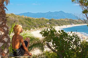 Naturist beach Corsica, holiday resort, one of the largest naturist beaches in France