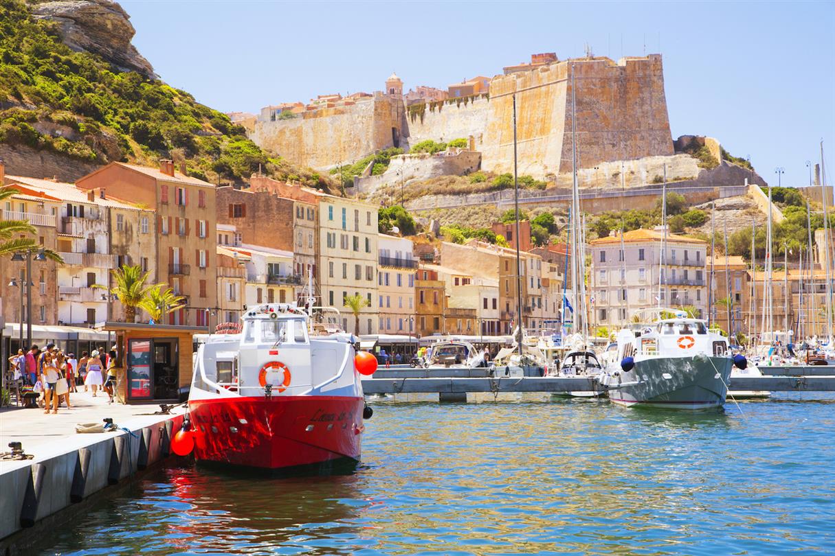 Port of Bonifacio near the Domaine de Bagheera, naturist campsite in Haute Corse