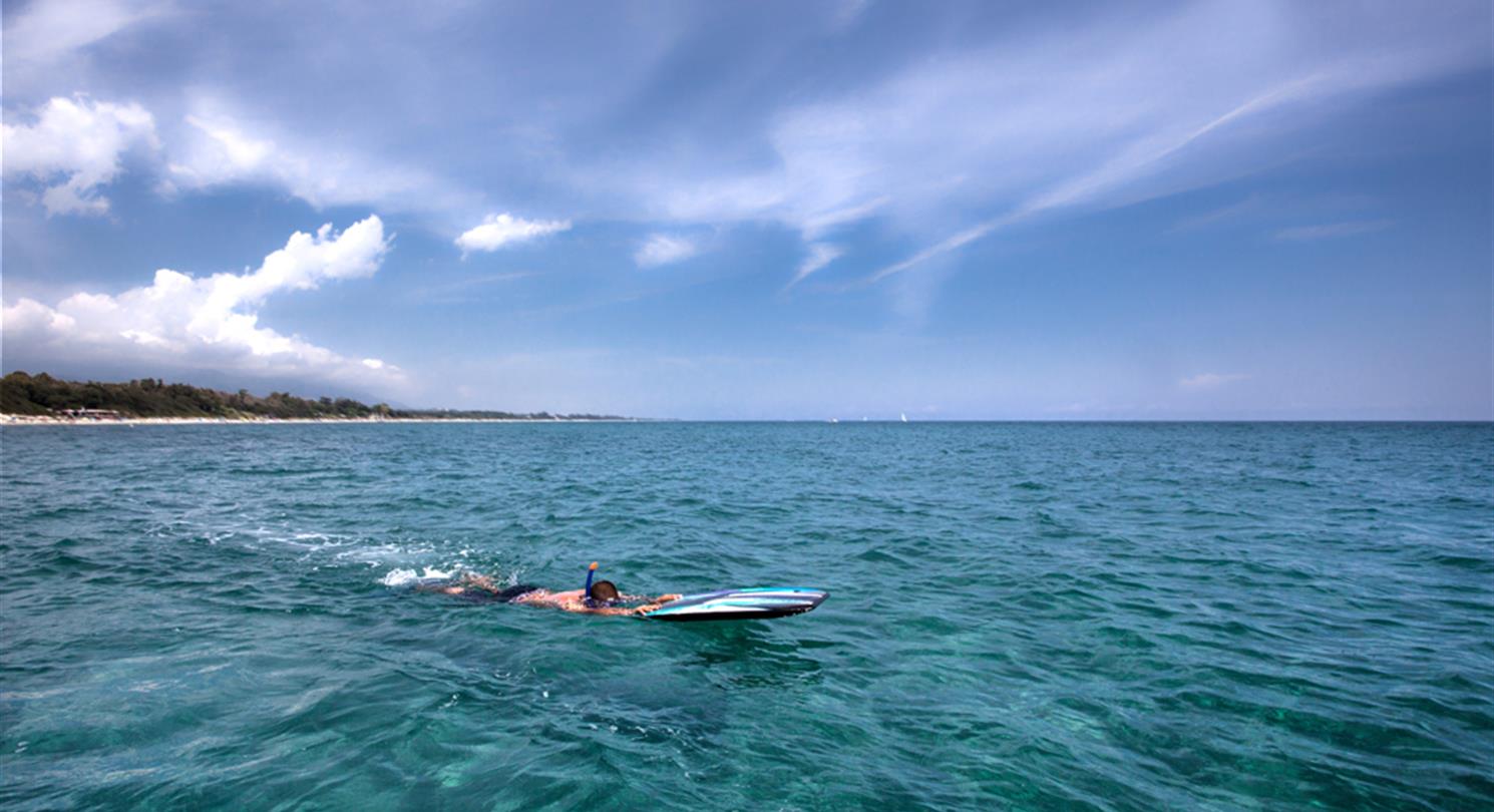 Diving in Corsica at the Bagheera naturist area, bagheera naturist campsite