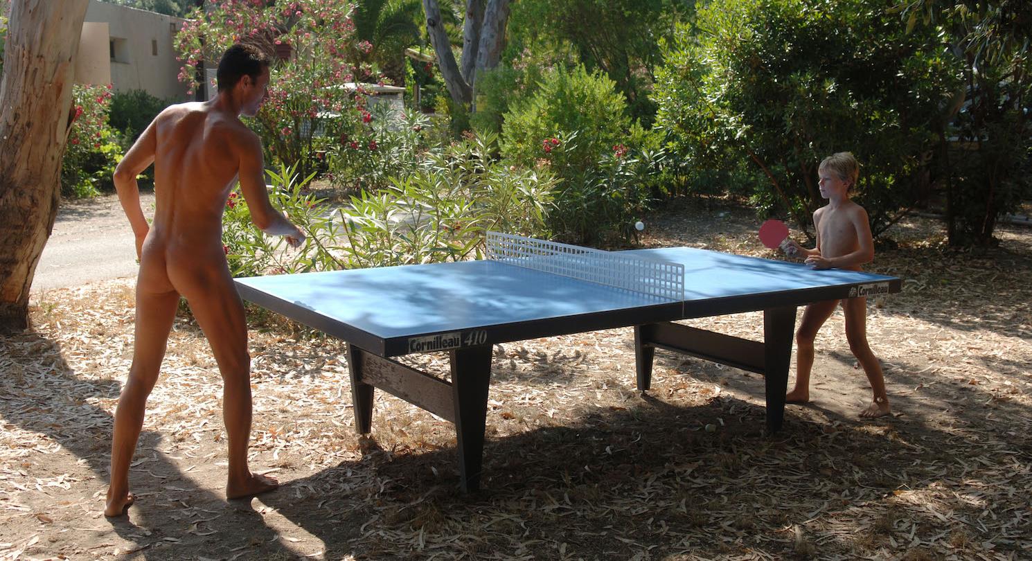 Table tennis tables at the Bagheera naturist site