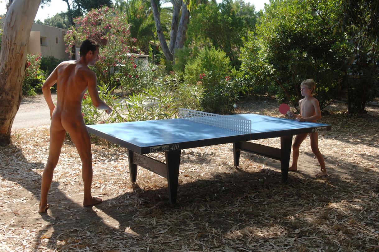 Table tennis tables at the Bagheera naturist site