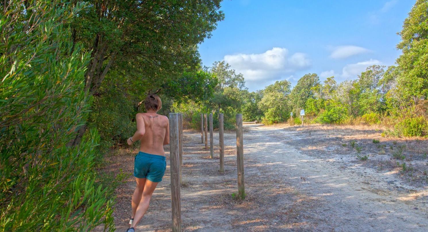 Health trail in Bagheera, naturist campsite in Corsica