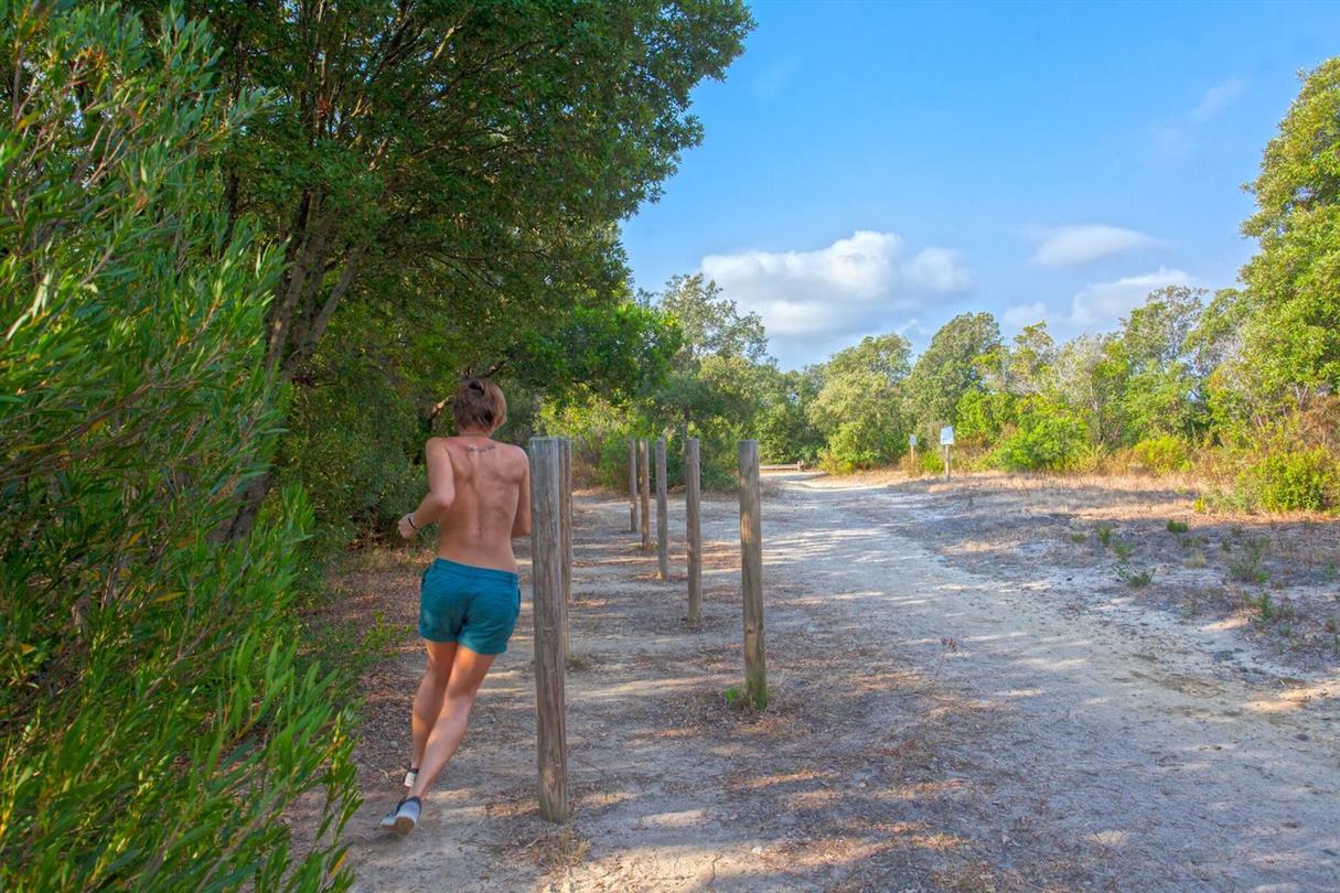 Health trail in Bagheera, naturist campsite in Corsica