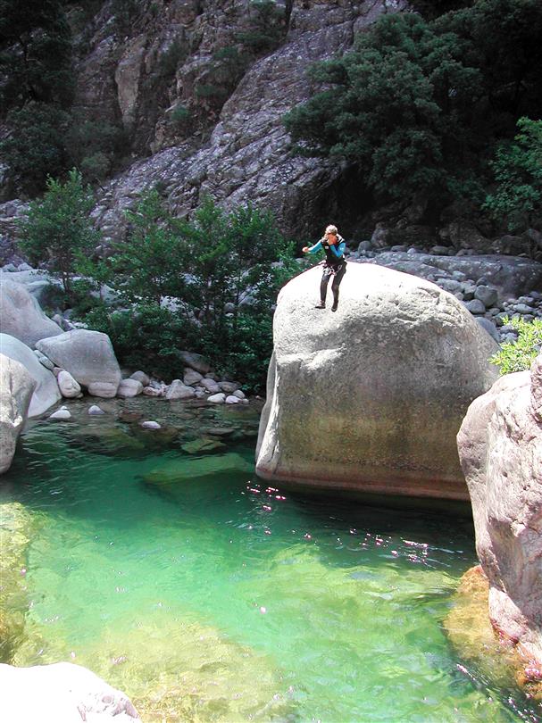 Canyoning at the canyon of Bavella in Southern Corsica - Domaine de Bagheera, naturism campsite Corsica