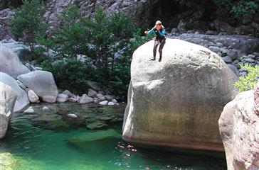 Canyoning at the canyon of Bavella in Southern Corsica - Domaine de Bagheera, naturism campsite Corsica