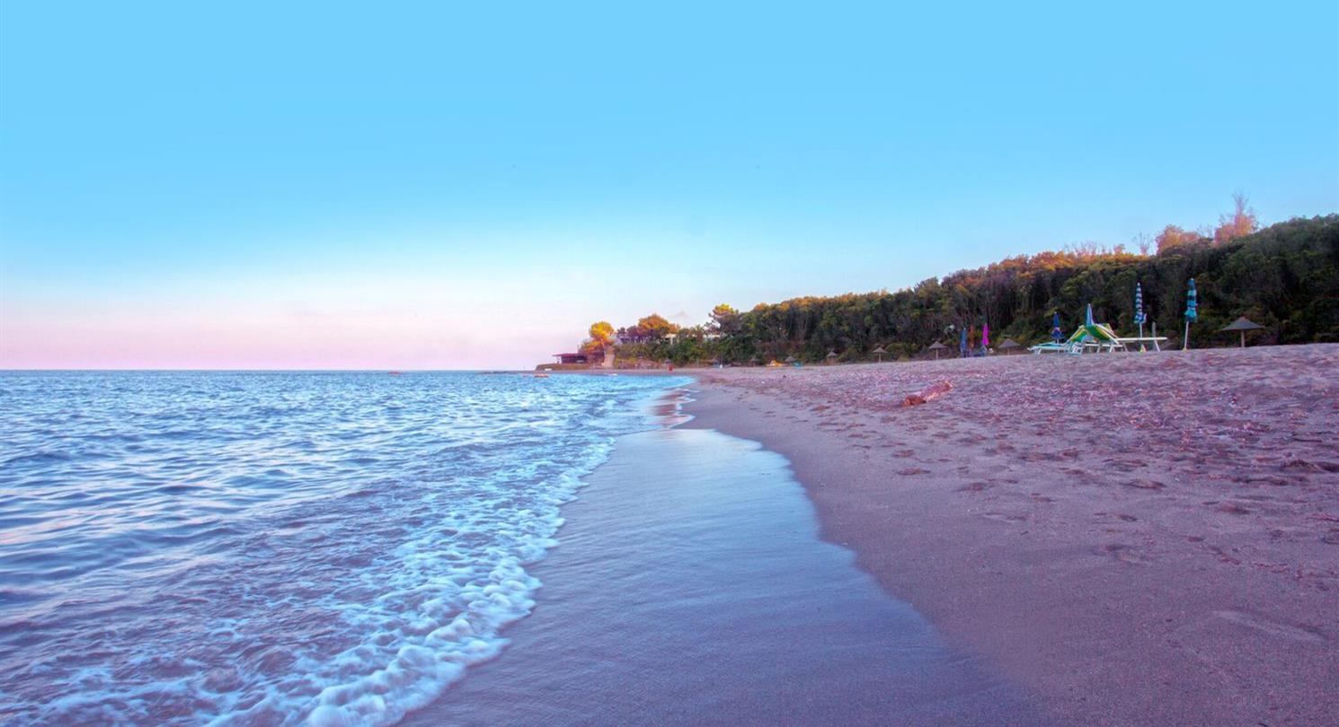 Early evening beach in Corsica - Corsica naturist campsite
