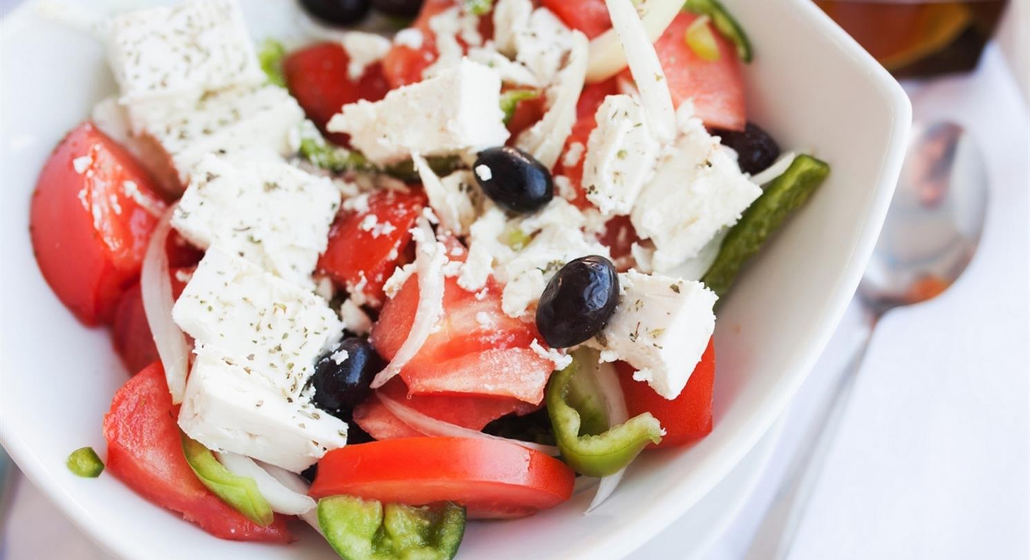 Vegetable and feta salad - Naturist holidays in Corsica Bagheera