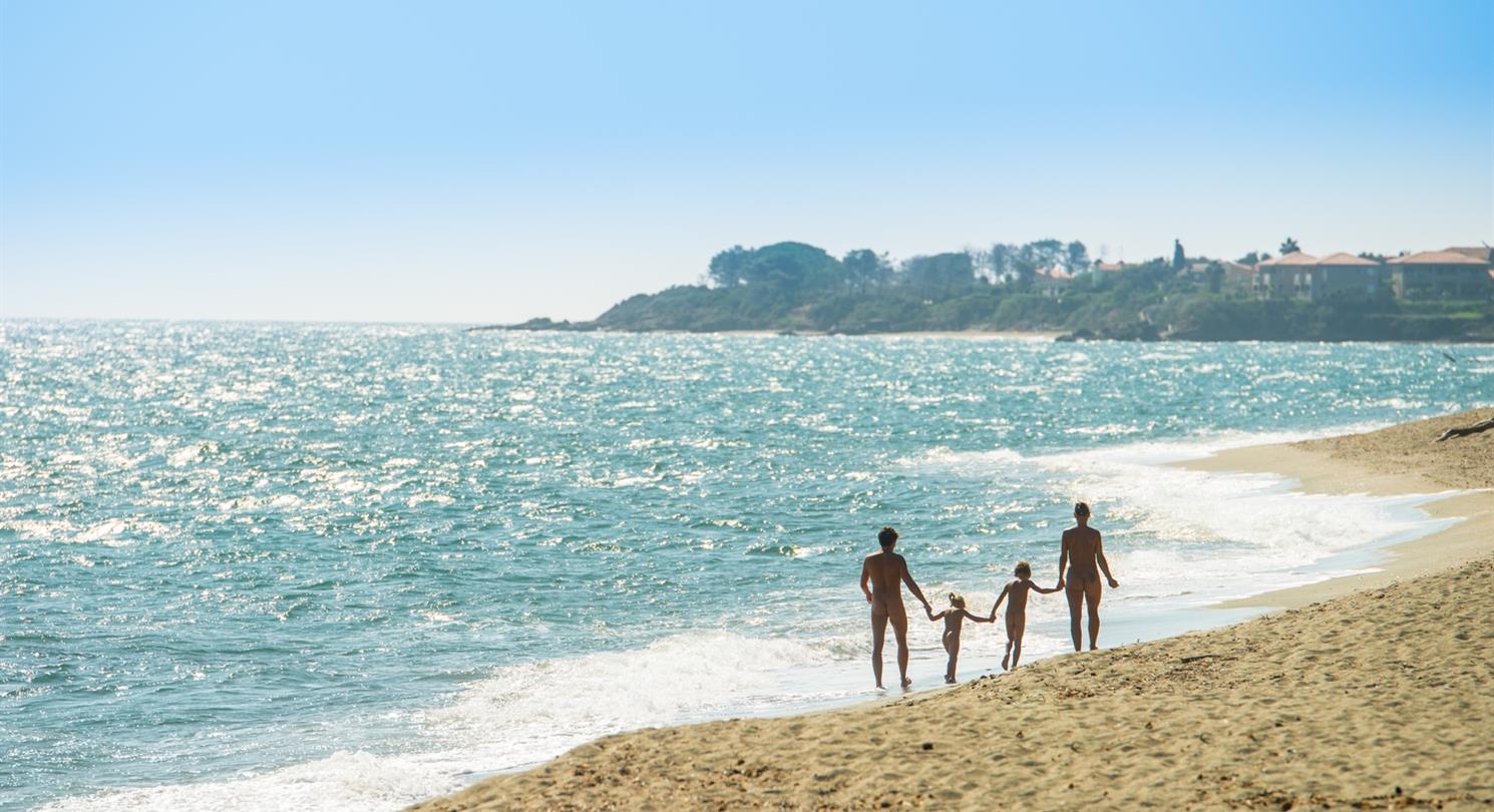 Beach for naturists at the Bagheera naturist area -  naturist campsite Corsica