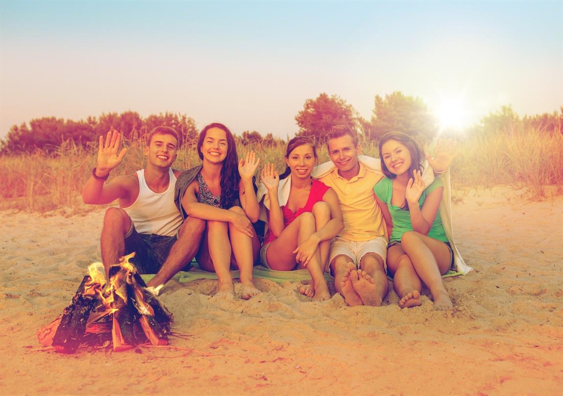 Teen evening on the beach -  naturist campsite Corsica - Domaine de Bagheera