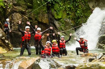 Canyoning for the whole family at the Bagheera naturist site in Corsica