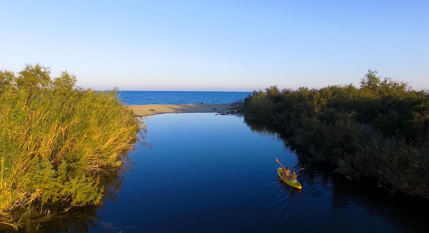 pond overlooking the mediterranean sea - Domaine de Bagheera, Corsican naturist campsite