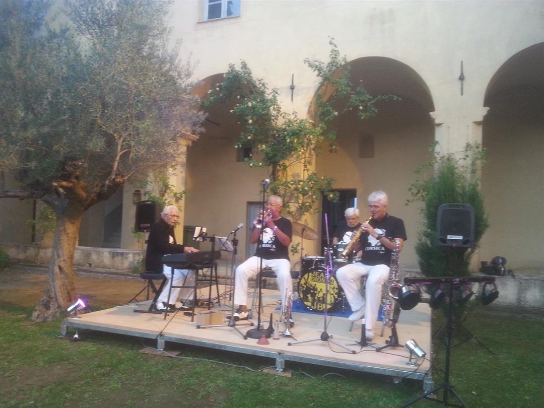 Jean Dionisi Jazz Band concert at Domaine de Bagheera, Corsica naturist campsite