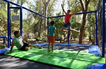 Family trampoline - naturist campsite Corsica