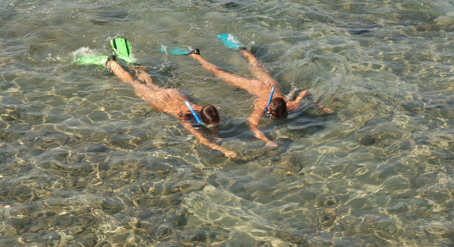 Diving in Corsica at the Bagheera naturist area, bagheera naturist campsite