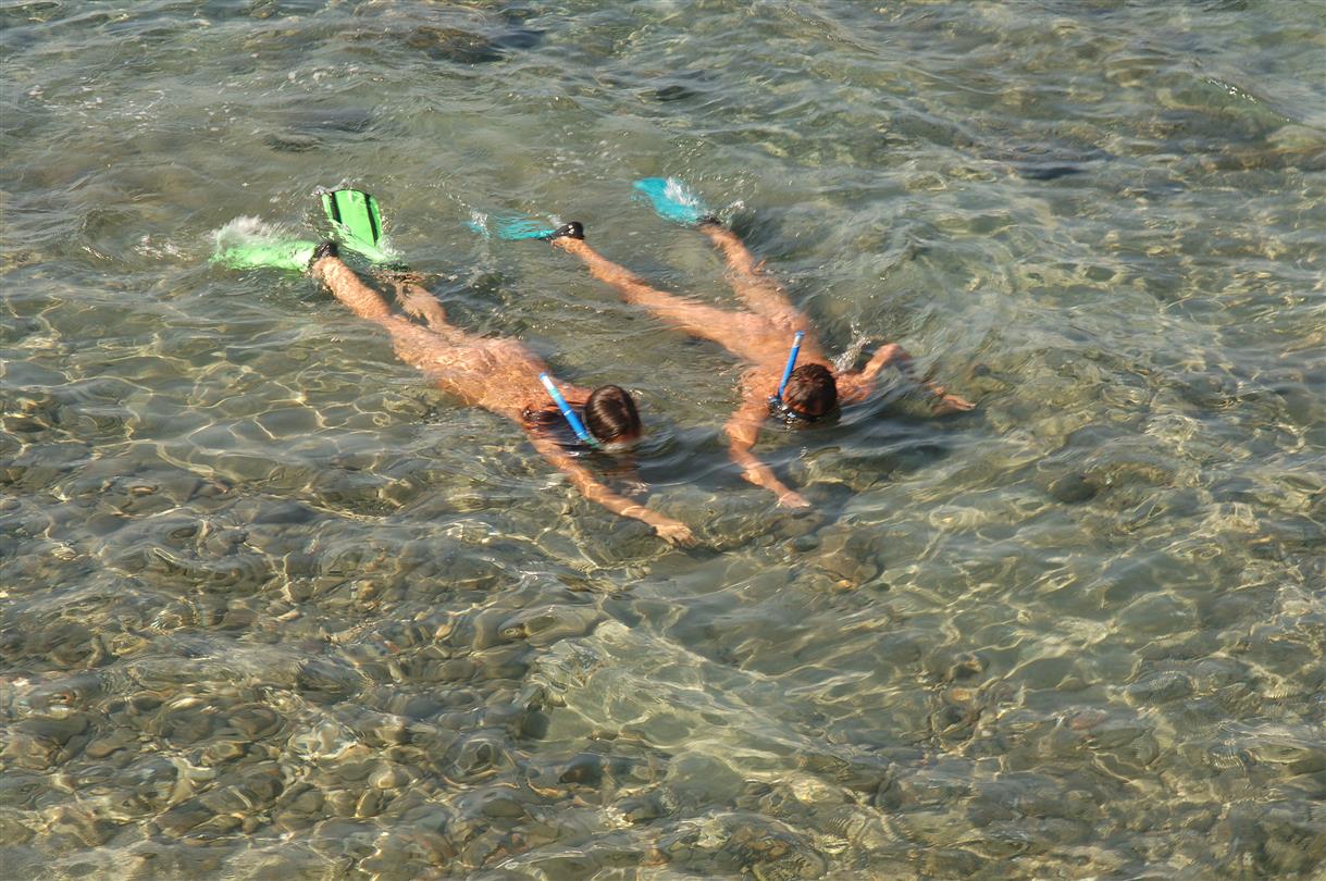 Diving in Corsica at the Bagheera naturist area, bagheera naturist campsite