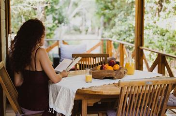  Family holidays, Chalet terrace in your naturist campsite in Corsica